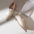 2020 New Style Flat Lace Up Genuine Leather Women Oxford Casual Shoes